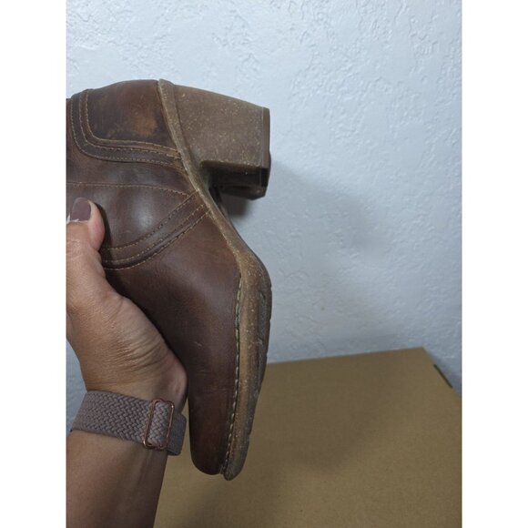 Clarks Carleta Artisan Womens Size 8.5 Brown Leather Ankle Booties Boots Shoes - Picture 5 of 9